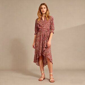 NWOT BA&SH CHELSEA Floral MIDI DRESS SIZE 0